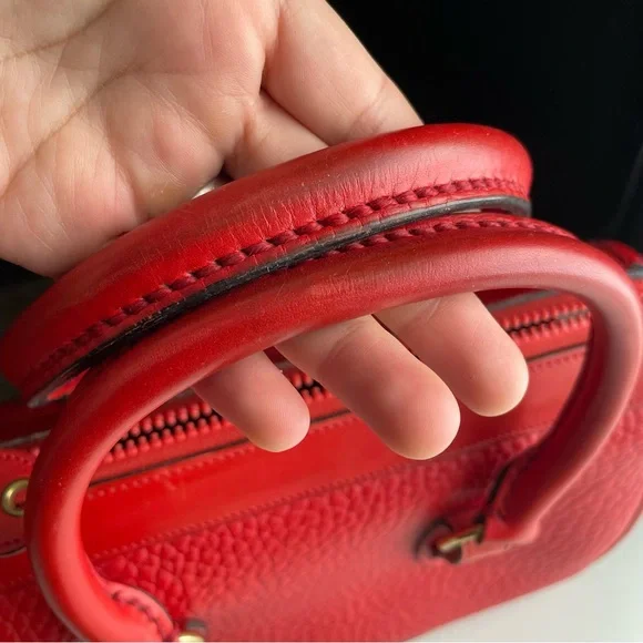 Dooney and Bourke awl Leather Red satchel crossbody bag P29 - Picture 11 of 16